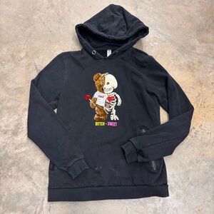 Fifth Loop Bitter-Sweet Bear Skeleton Hoodie Black Streetwear Size Medium